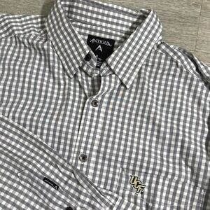 Antigua University Central Florida UCF Checkered Button Up Shirt Long Sleeve MED